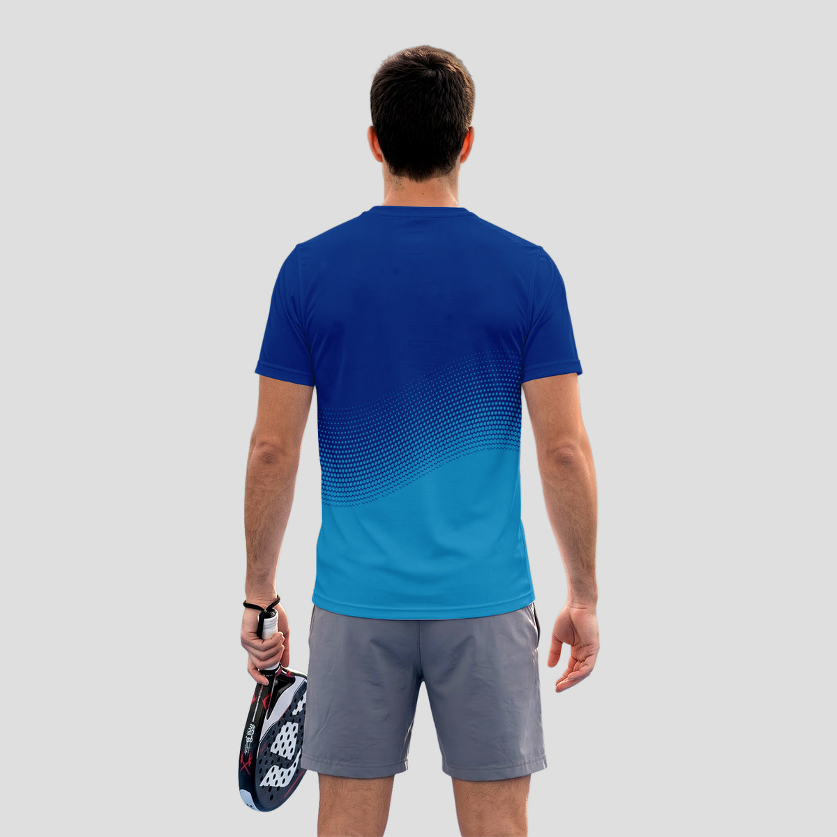 Degradé Blue Halftone Print – Padel T-Shirt