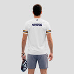 Diseño de Bloque Azul Marino Naranja Moderno Camiseta de Pádel