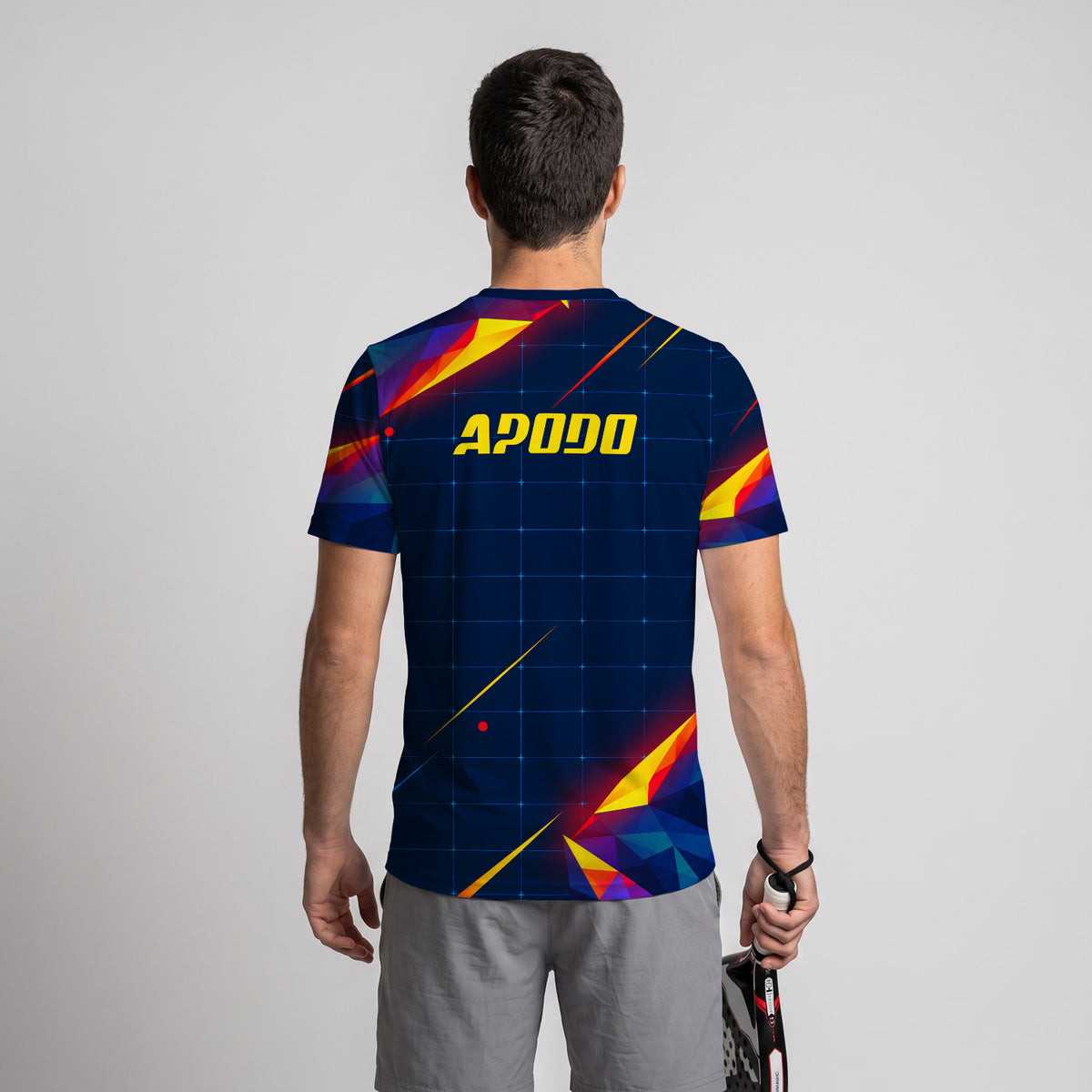 Design Phrase Padel Printed Sleeves Orange Padel T-Shirt