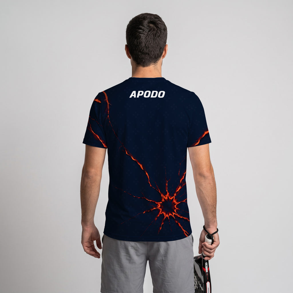 Design Phrase Padel Printed Sleeves Orange Padel T-Shirt