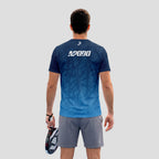 Navy Blue Padel T-Shirt With Gradient Print And Logo