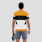 Diseño de Bloques de Color Amarillo Negro Blanco Camiseta de Pádel