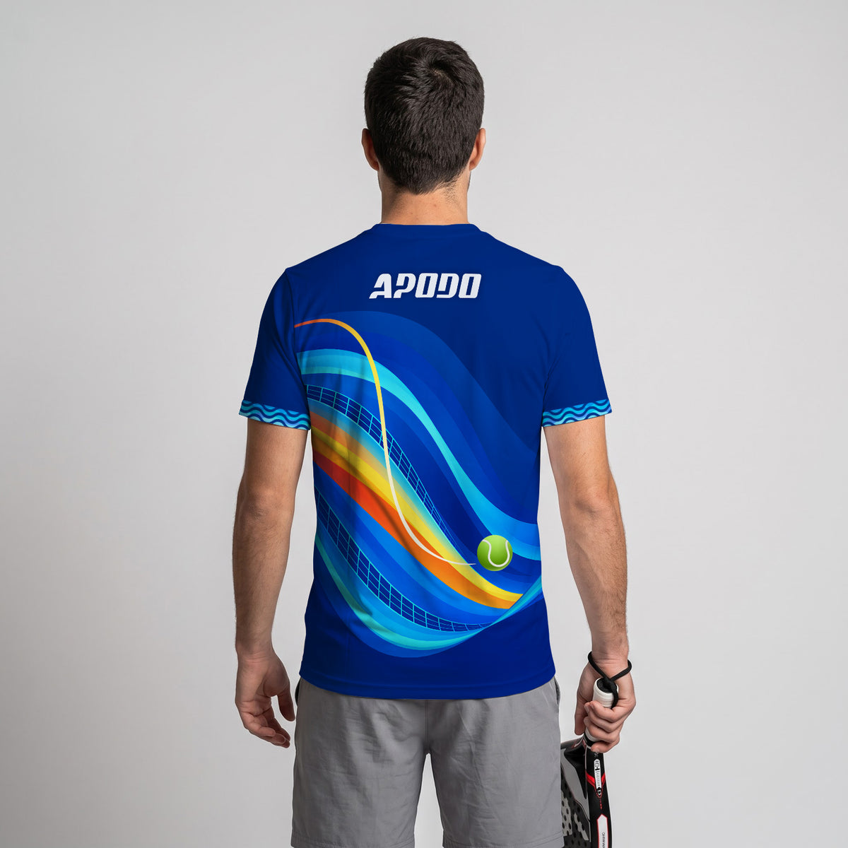 Design Phrase Padel Printed Sleeves Orange Padel T-Shirt