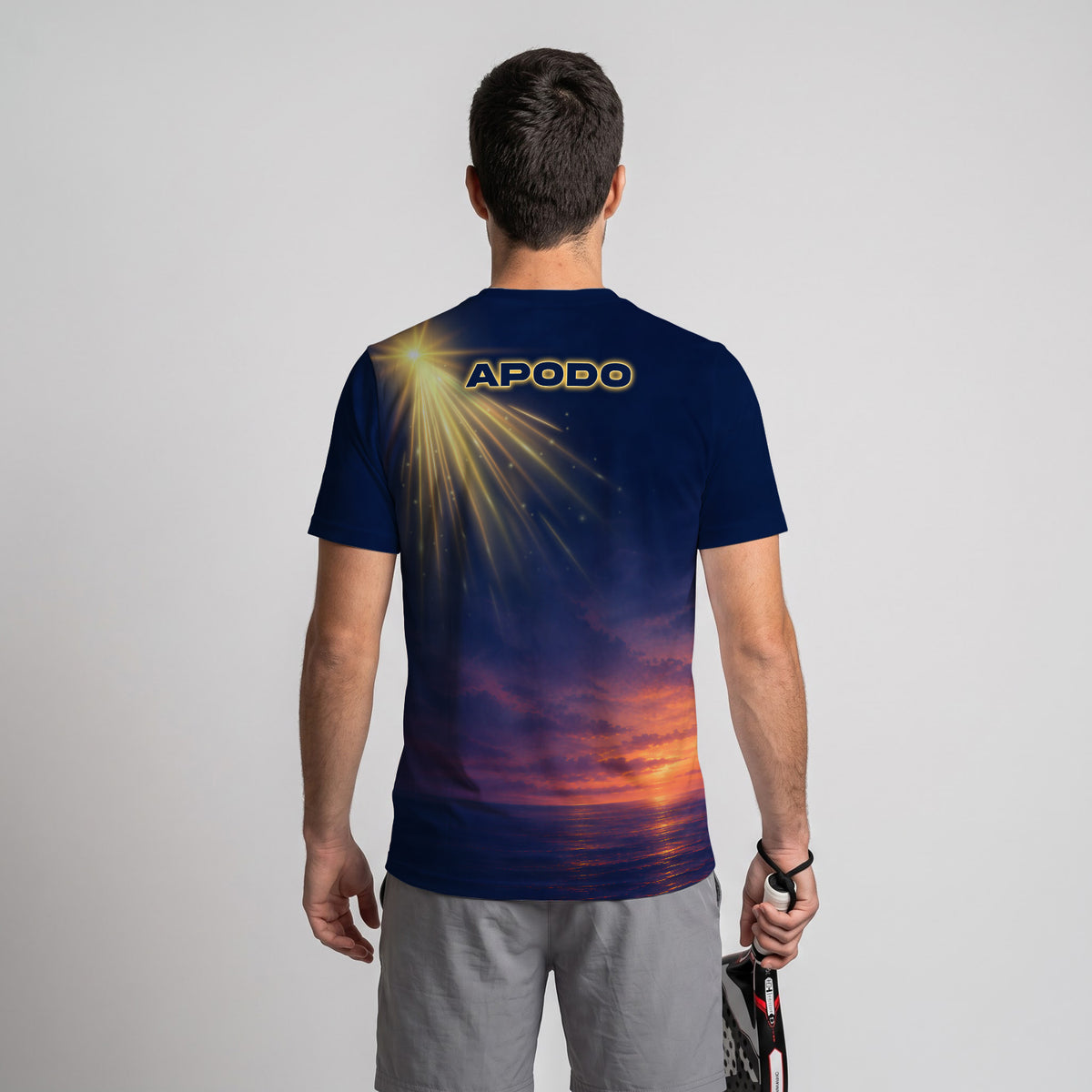 Design Phrase Padel Printed Sleeves Orange Padel T-Shirt