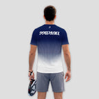 Navy Blue Padel T-Shirt With Vertical Line Gradient