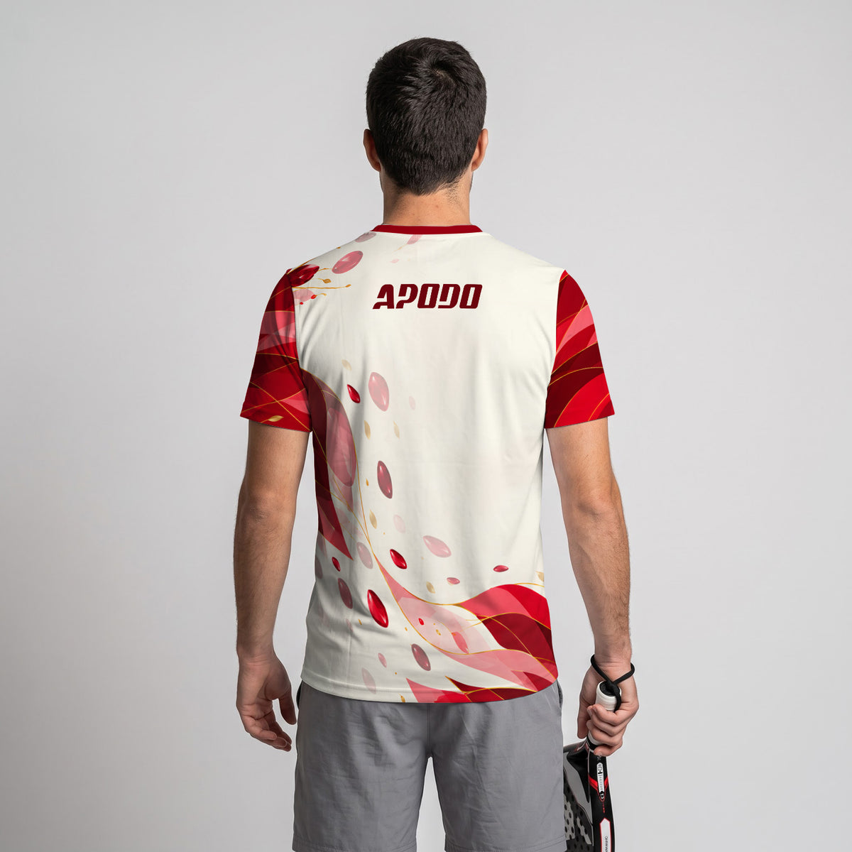 Design Phrase Padel Printed Sleeves Orange Padel T-Shirt