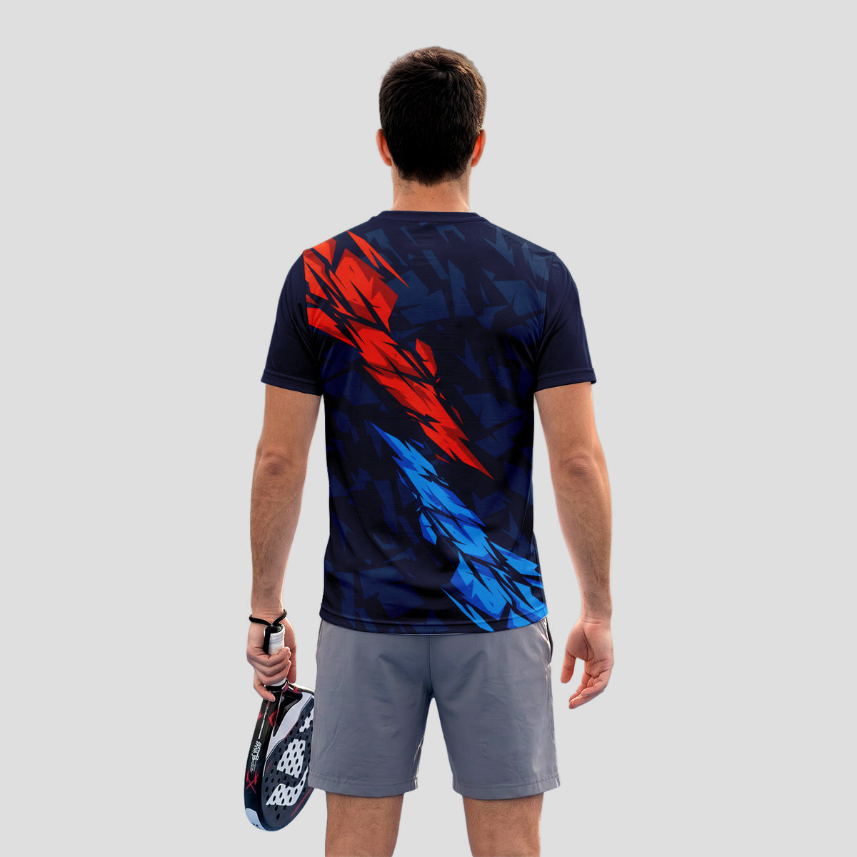 Diseño Fuego Rojo y Azul Marino – Camiseta de Pádel