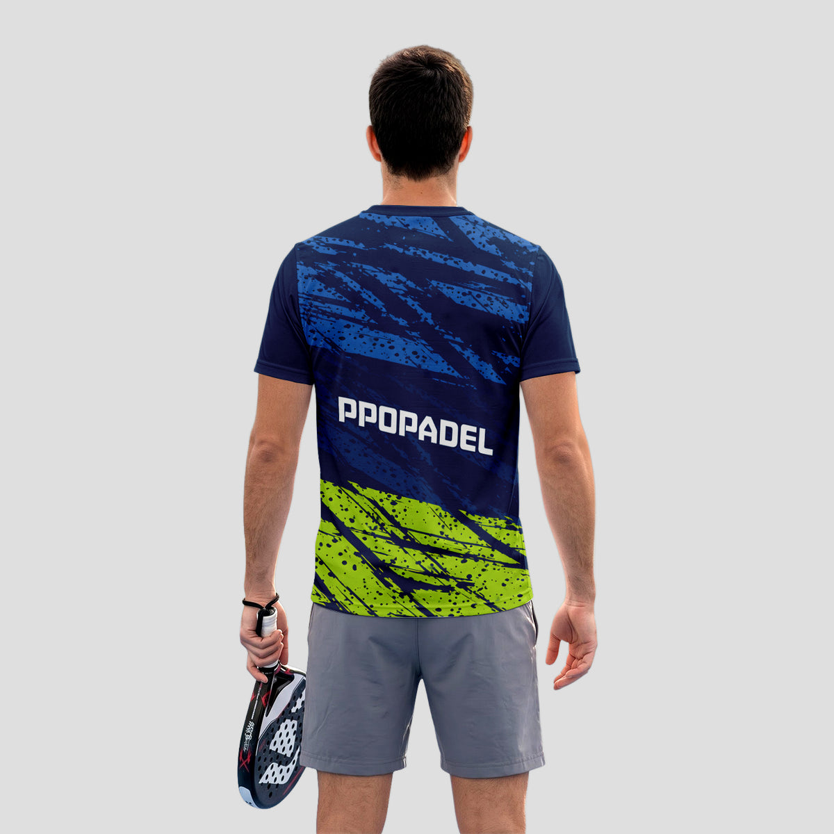 Diseño Graffiti Abstracto Azul Verde Lima Moderno Camiseta de Pádel