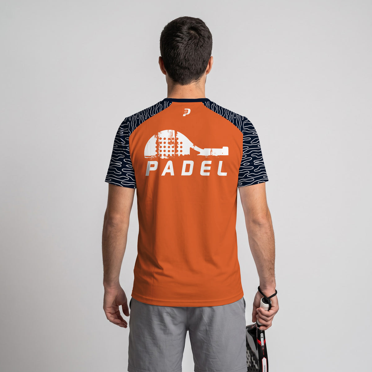 Design Phrase Padel Printed Sleeves Orange Padel T-Shirt
