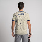 Patrón Grietas Azul Marino Destacado Camiseta de Pádel