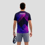 Patrón De Bloques Geométricos Violeta Rosa Camiseta De Pádel