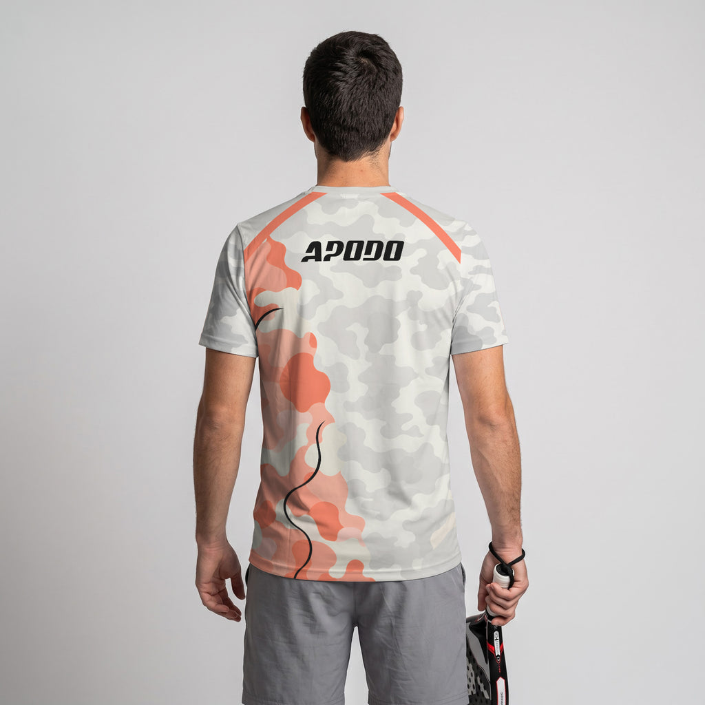 Design Phrase Padel Printed Sleeves Orange Padel T-Shirt