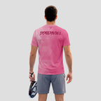 Patrón de Polígonos Rosa Magenta Camiseta de Pádel