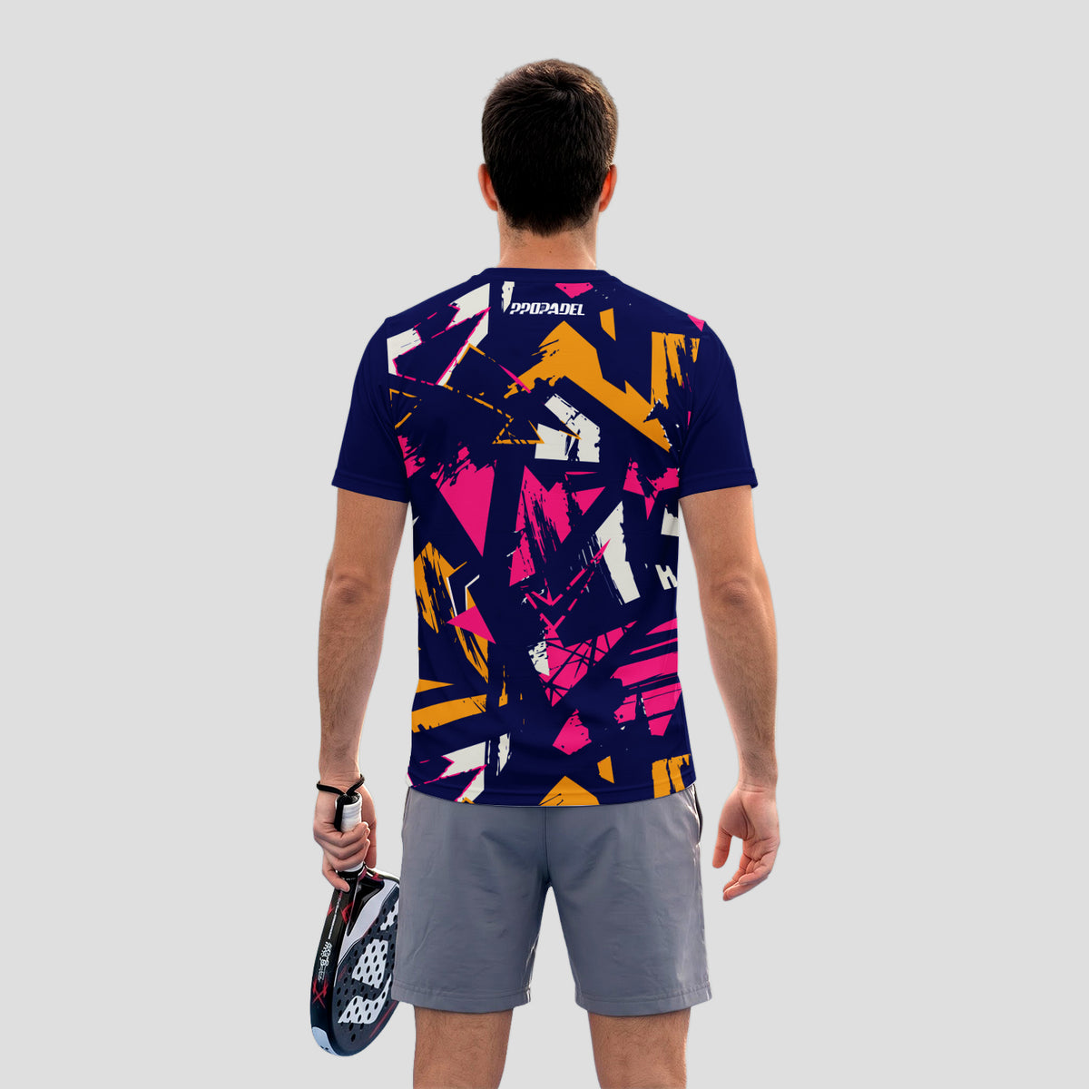 Patrón de Pinceladas Abstractas Multicolor Camiseta de Pádel