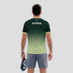 Dark Green Gradient Court Graphic Padel T-Shirt