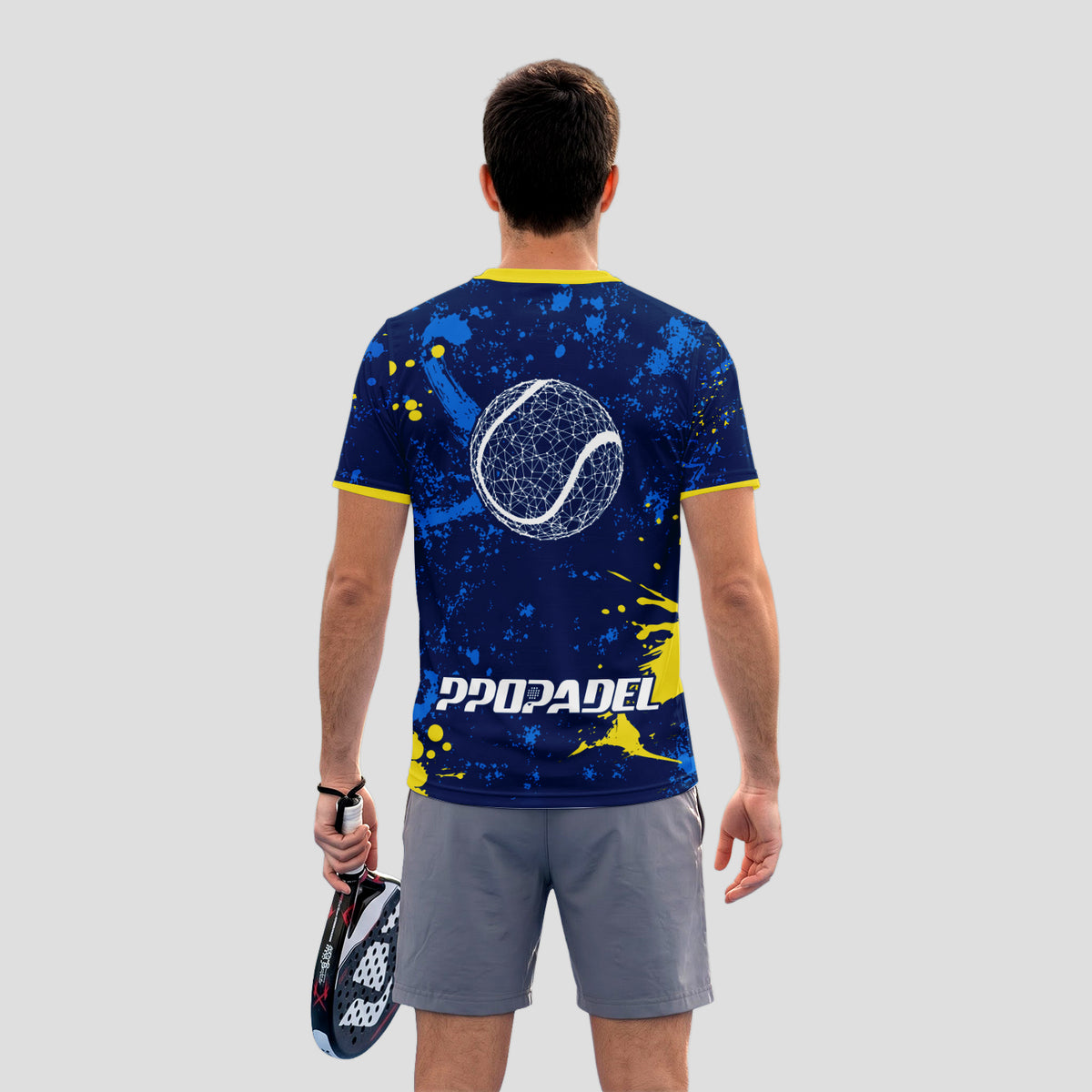 Blue And Yellow Abstract Style Padel T-Shirt