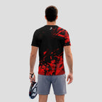 Black Red Abstract Fragments – Padel T-shirt