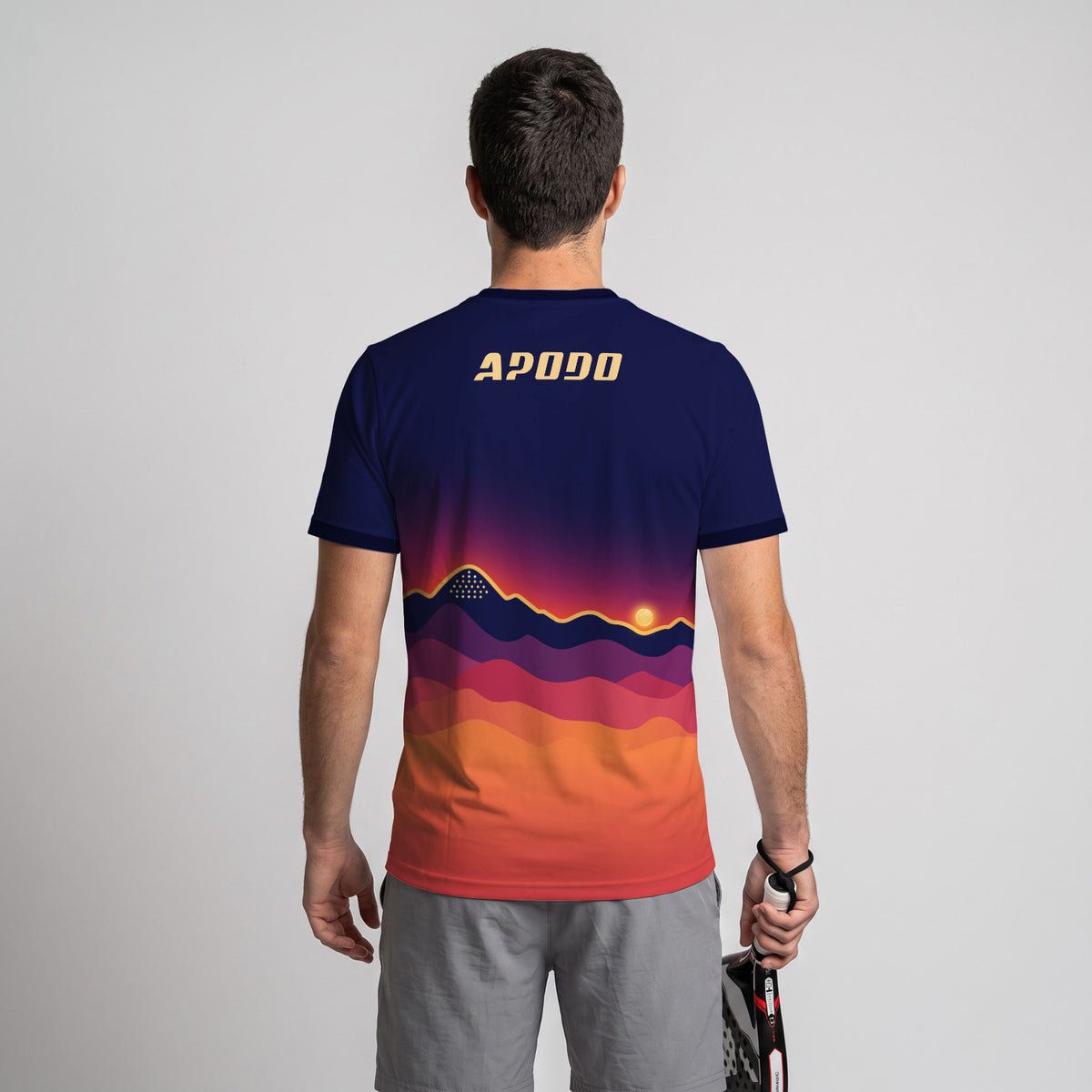 Design Phrase Padel Printed Sleeves Orange Padel T-Shirt