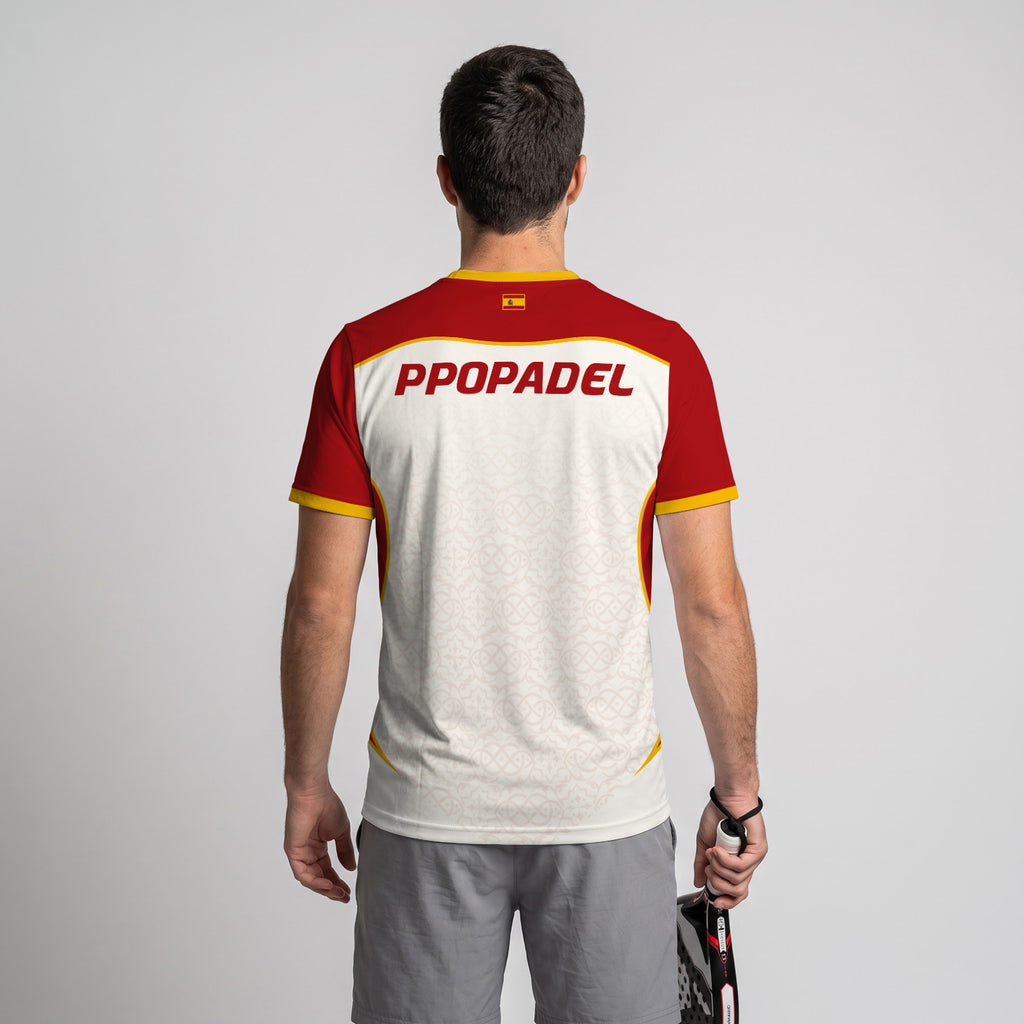 Design Phrase Padel Printed Sleeves Orange Padel T-Shirt