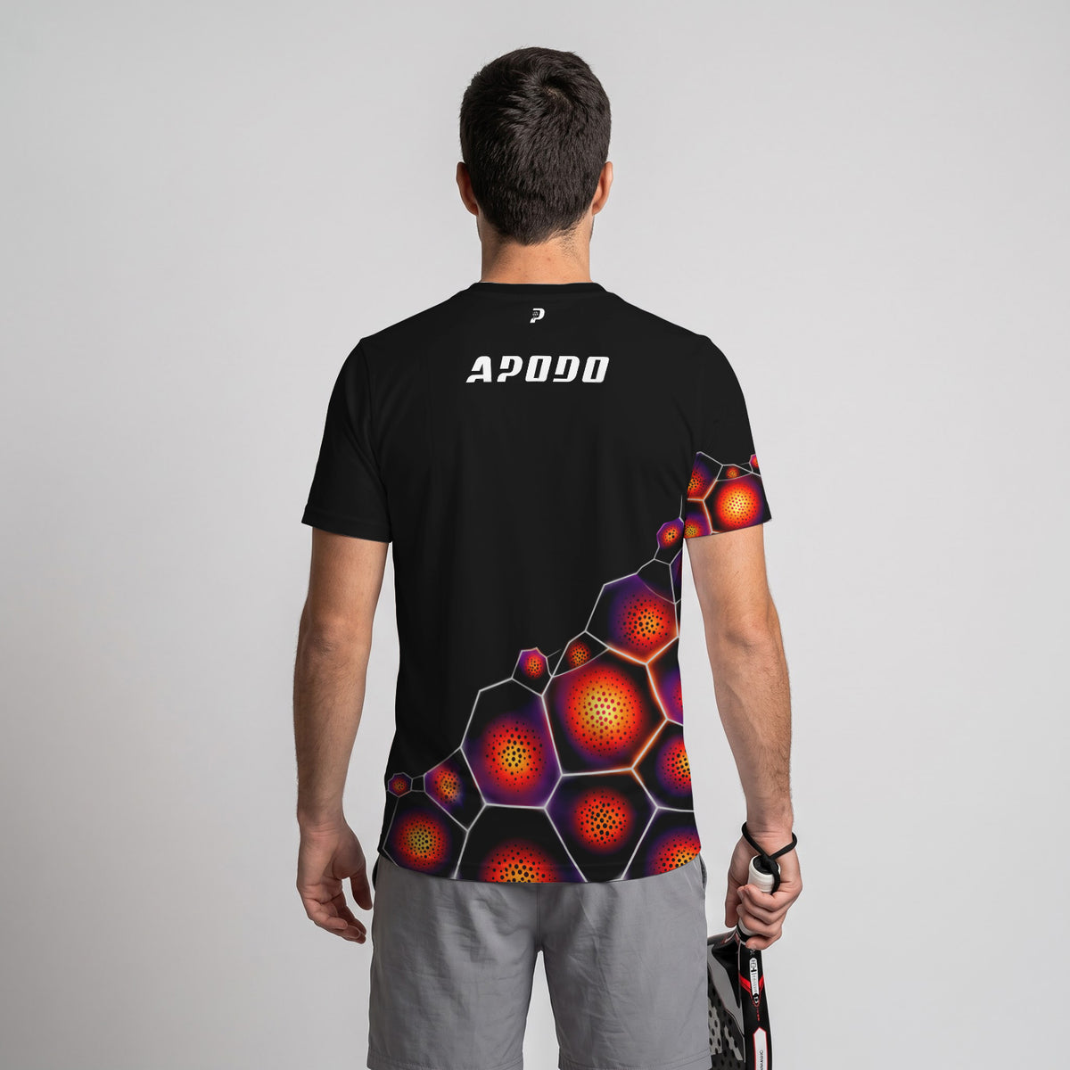 Design Phrase Padel Printed Sleeves Orange Padel T-Shirt