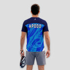 Black With Geometric Pattern And P Padel Logo Padel T-Shirt
