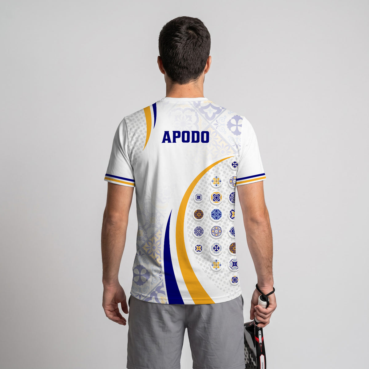 Design Phrase Padel Printed Sleeves Orange Padel T-Shirt