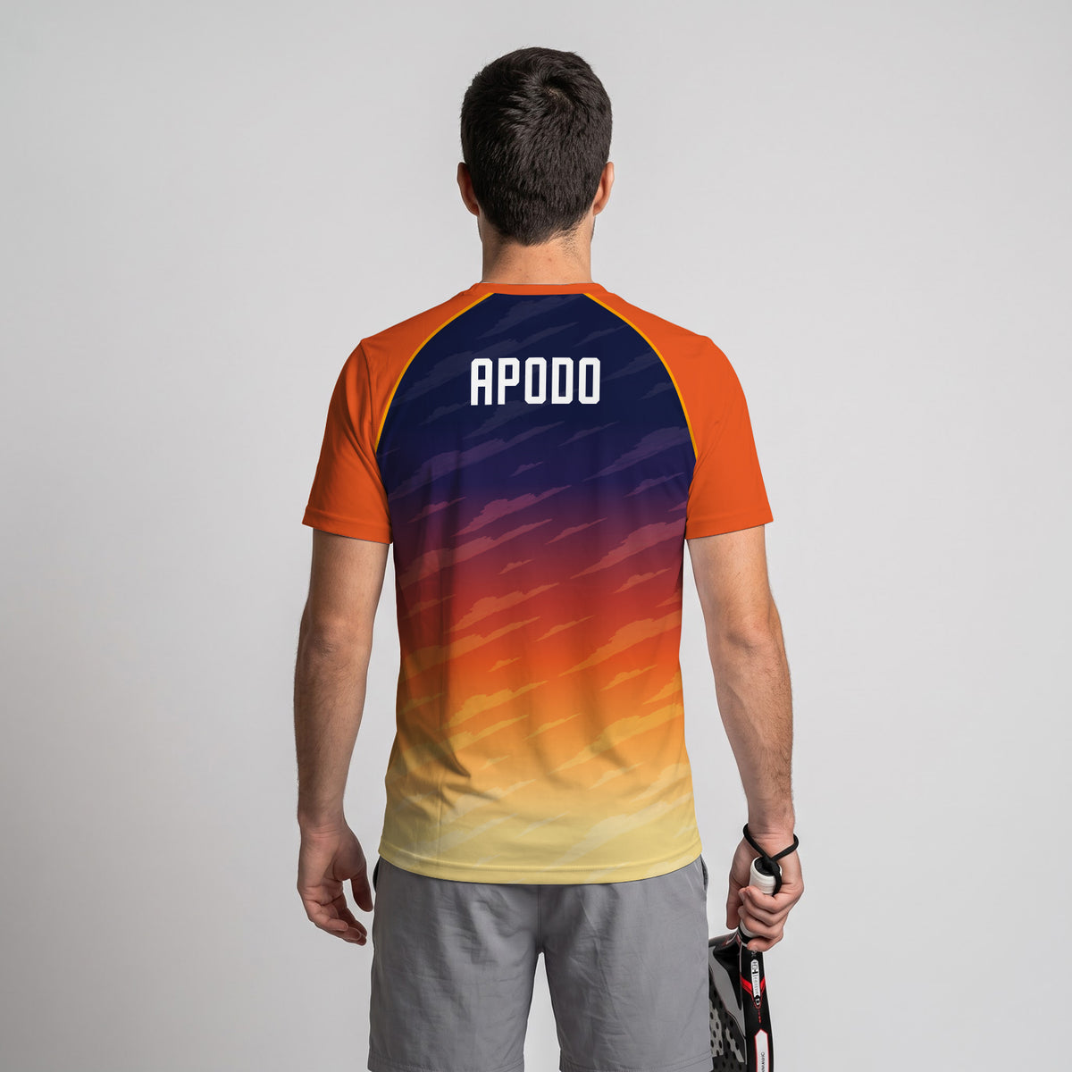 Design Phrase Padel Printed Sleeves Orange Padel T-Shirt
