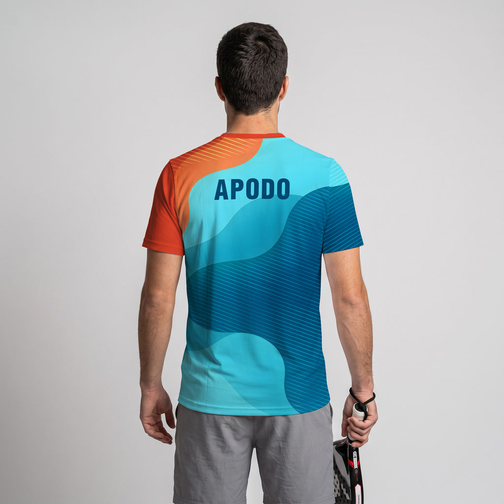 Design Phrase Padel Printed Sleeves Orange Padel T-Shirt