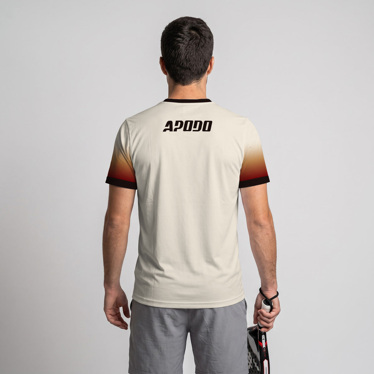 Design Phrase Padel Printed Sleeves Orange Padel T-Shirt