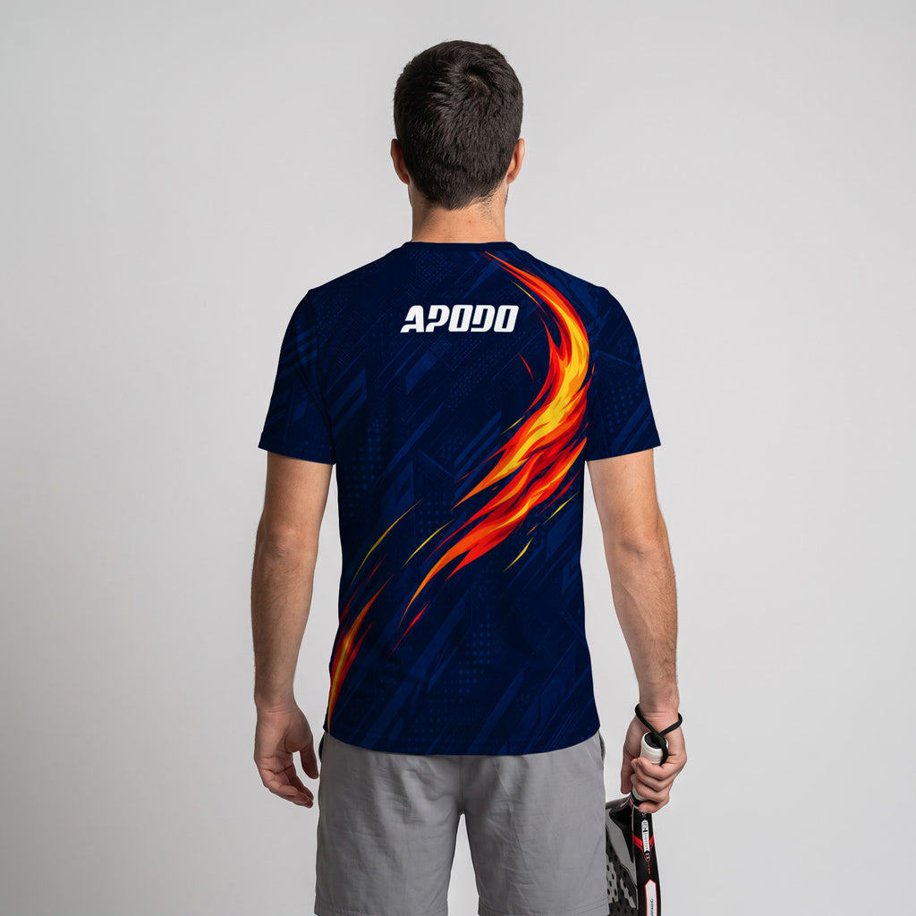 Design Phrase Padel Printed Sleeves Orange Padel T-Shirt