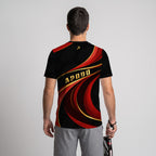 Red and Gold Wave Design Padel T-Shirt
