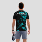 Patrón de Triángulos Teal Geométrico Camiseta de Pádel