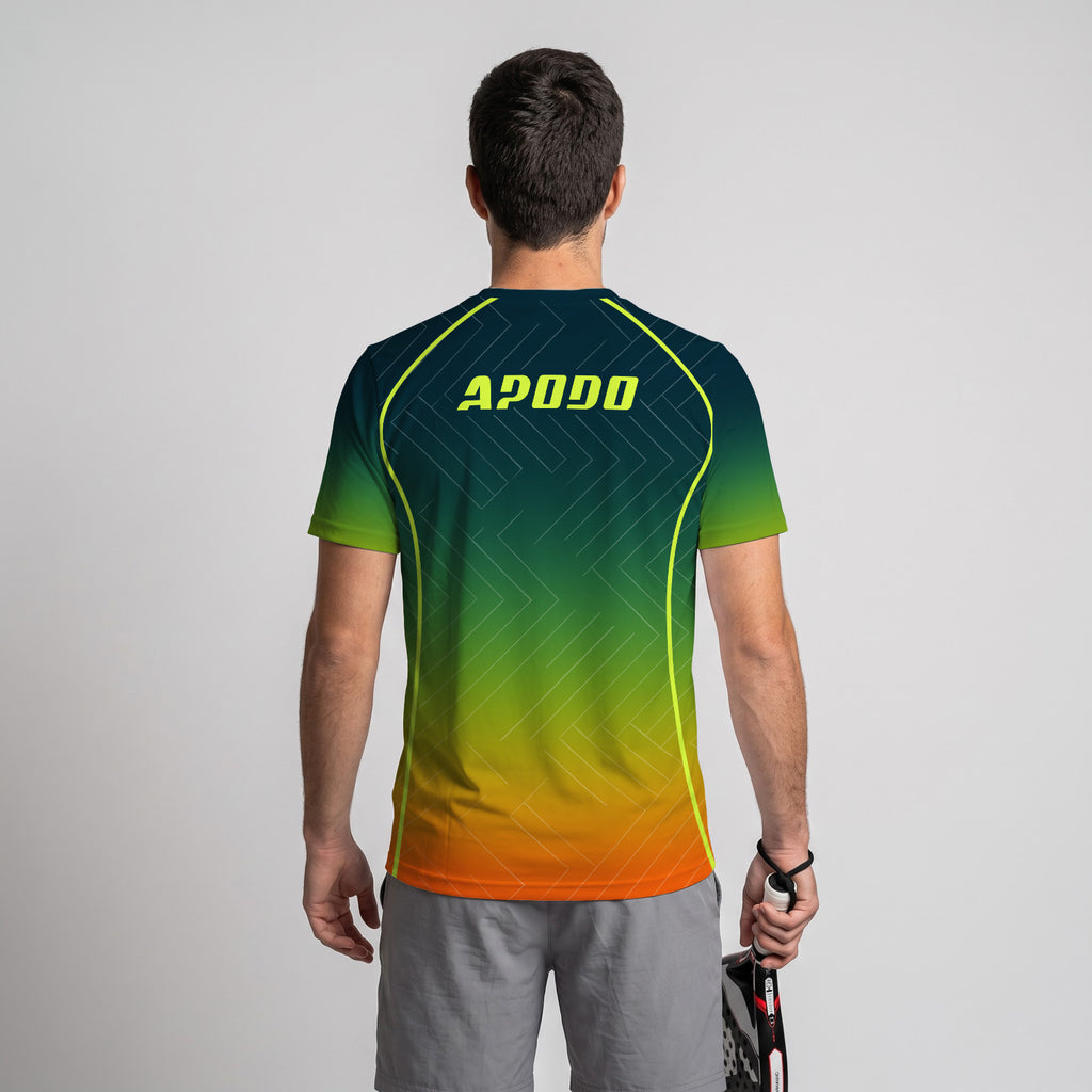 Design Phrase Padel Printed Sleeves Orange Padel T-Shirt