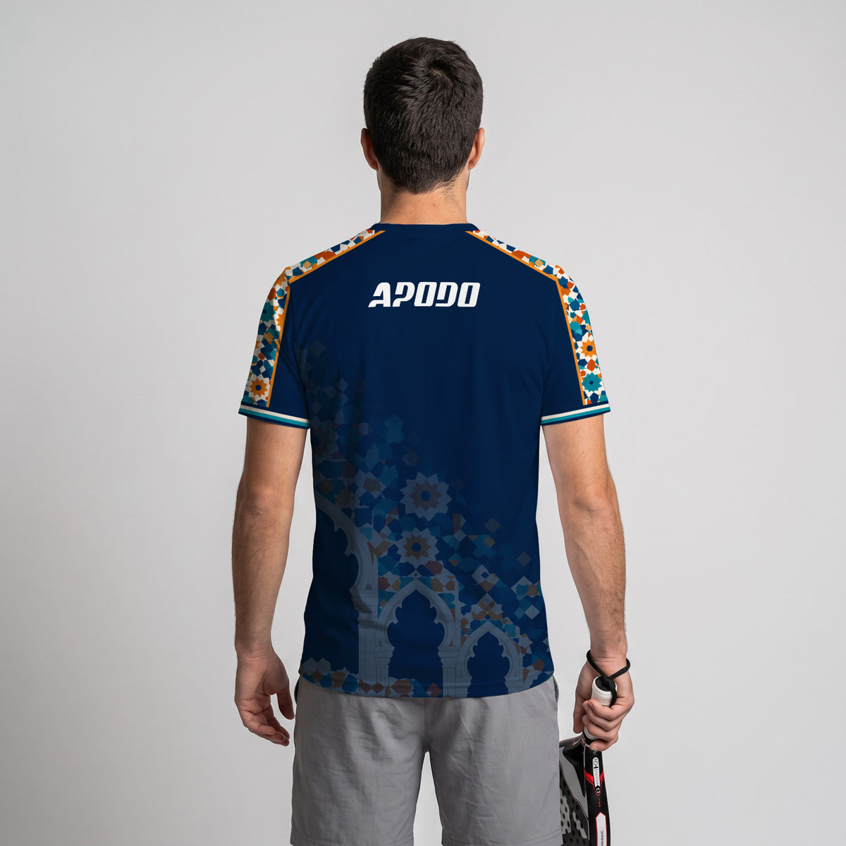 Design Phrase Padel Printed Sleeves Orange Padel T-Shirt