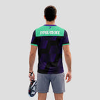 Morado y Verde Menta Geométrico – Camiseta de Pádel