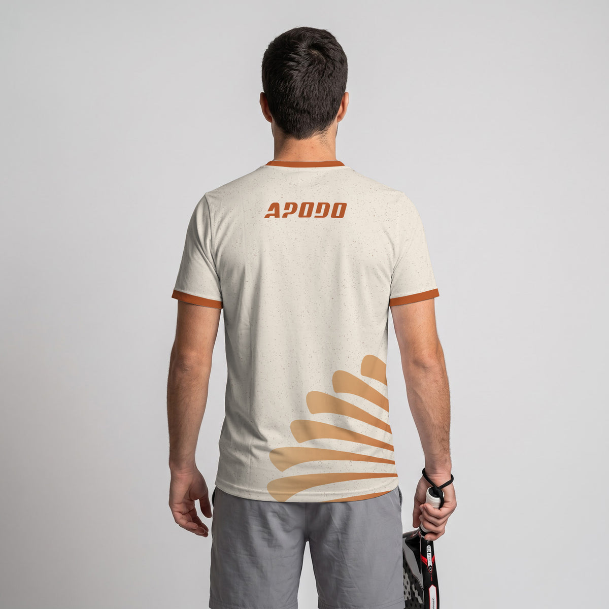 Design Phrase Padel Printed Sleeves Orange Padel T-Shirt