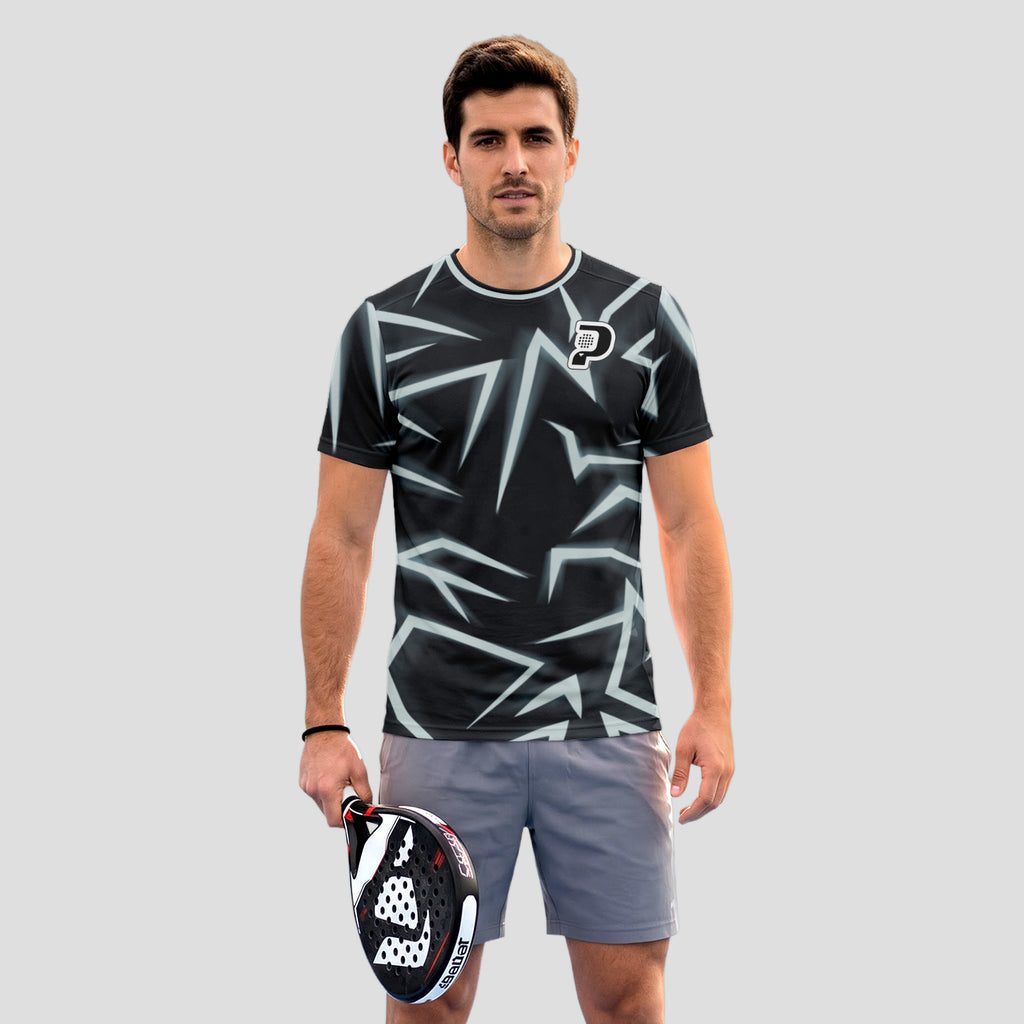 Black and White Peaks Design – Padel T-Shirt