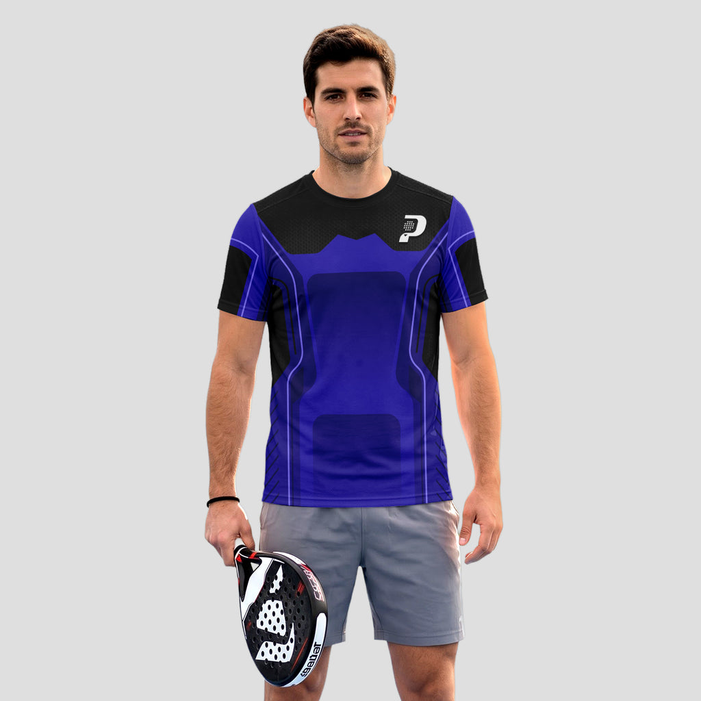 Blue and Black - Premium Sportswear Design - Padel T-Shirt