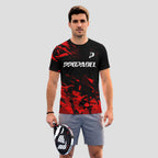 Black Red Abstract Fragments – Padel T-shirt