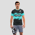 Diseño Dinámico Turquesa y Negro – Camiseta de Pádel