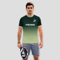 Dark Green Gradient Court Graphic Padel T-Shirt