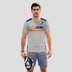 Estilo Deportivo Gris y Naranja – Camiseta de Pádel