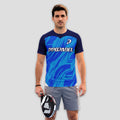 Black With Geometric Pattern And P Padel Logo Padel T-Shirt