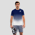 Navy Blue Padel T-Shirt With Vertical Line Gradient