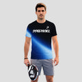 Gradient Blue Black Flash Pattern Featured Padel T-Shirt