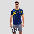 Blue And Yellow Abstract Style Padel T-Shirt