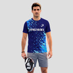 Navy Blue and Digital Sky Blue – Padel T-Shirt