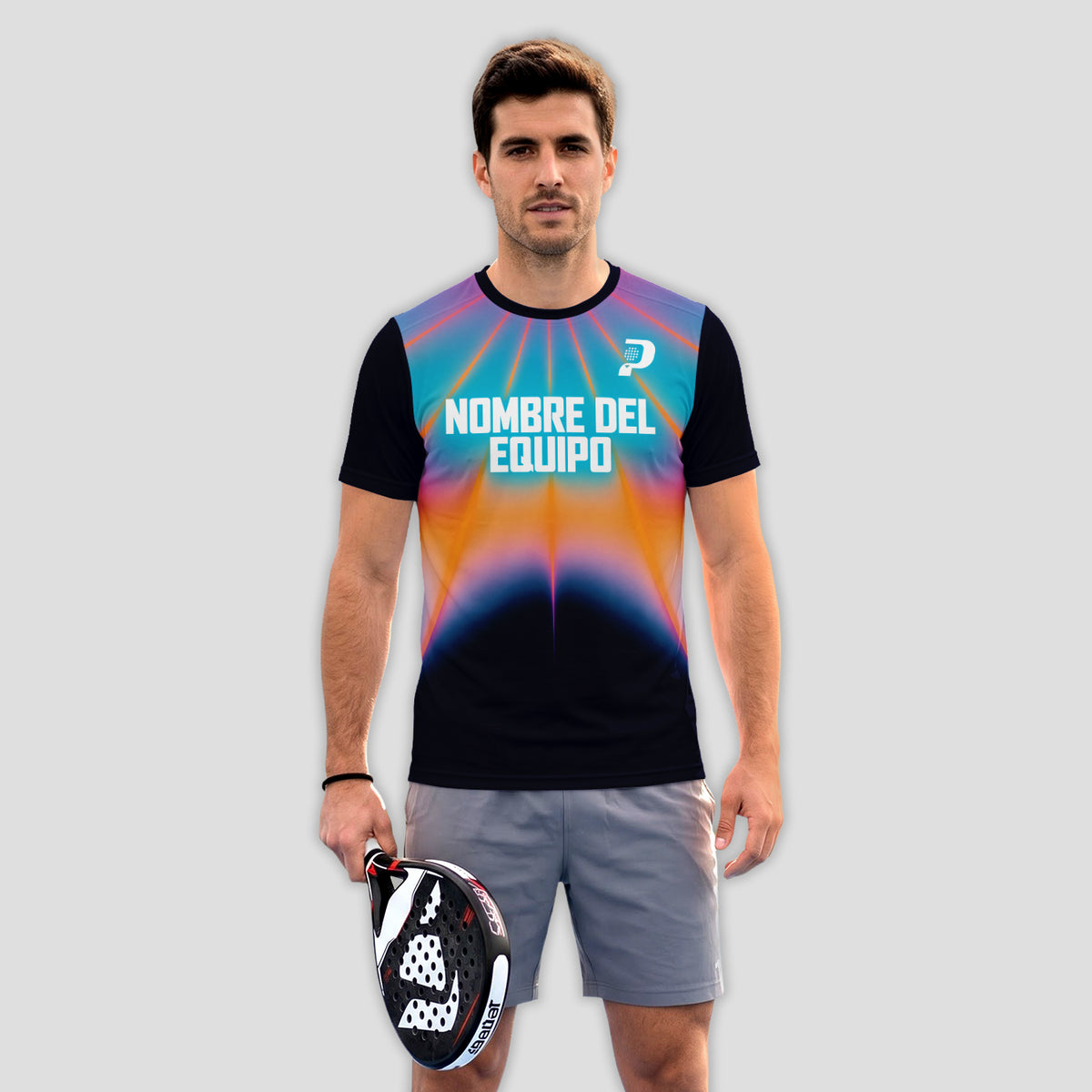 Design Phrase Padel Mode On Neon Stripes Padel T-Shirt