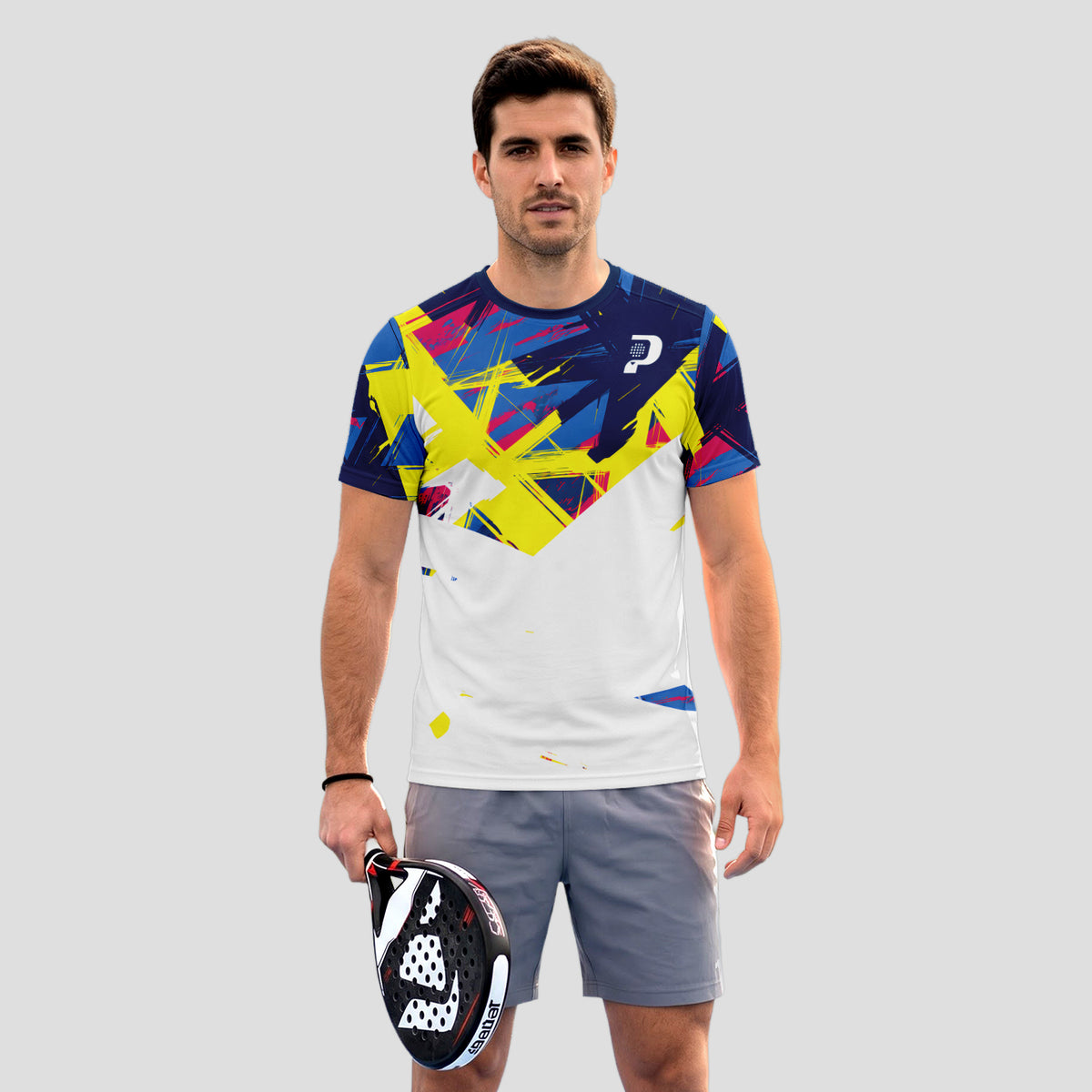 Diseños Abstractos Salpicaduras Colores Brillantes - Camiseta de Pádel