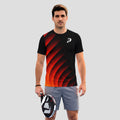 Diseño de Ondas Rojo Naranja Destacado Camiseta de Pádel